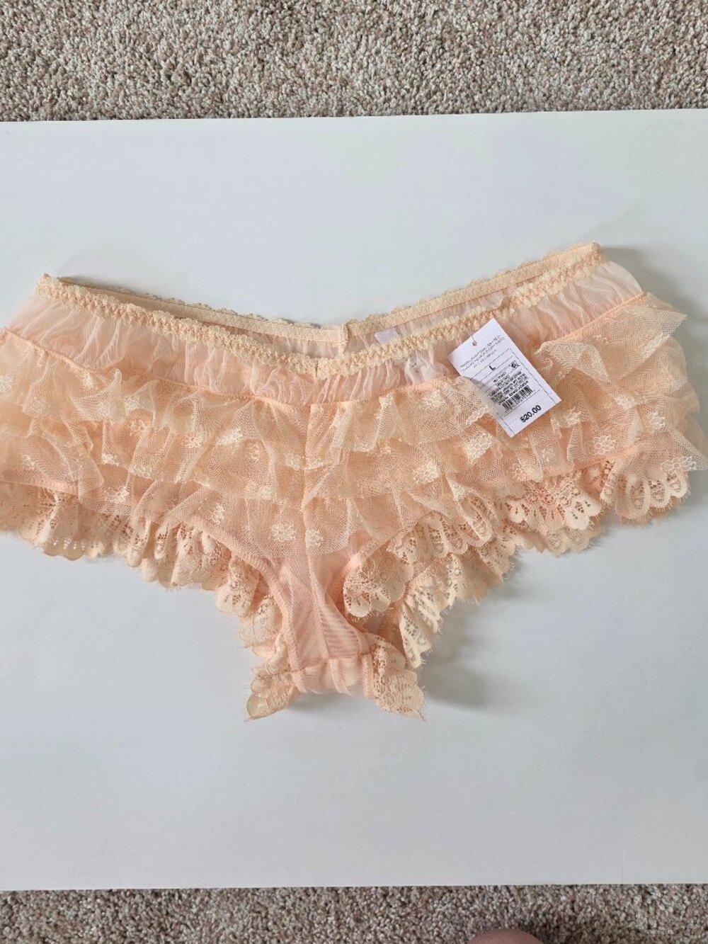 Auden Peach Ruffle Panty - Size Large